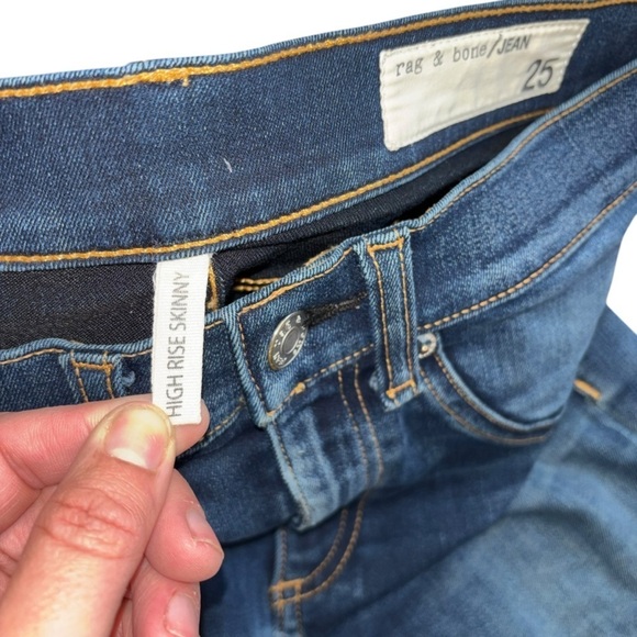 Rag & Bone High Rise Skinny Tight Pants Dark Blue Women’s 25 Grunge Punk Goth - Picture 8 of 15